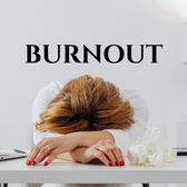 An image of a ldy showing burnout