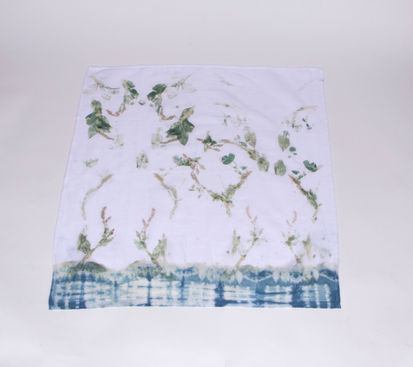 Indigo Hapa-Zome Shibori Tea Towel