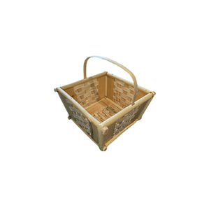 swedish woven basket with slices of willow