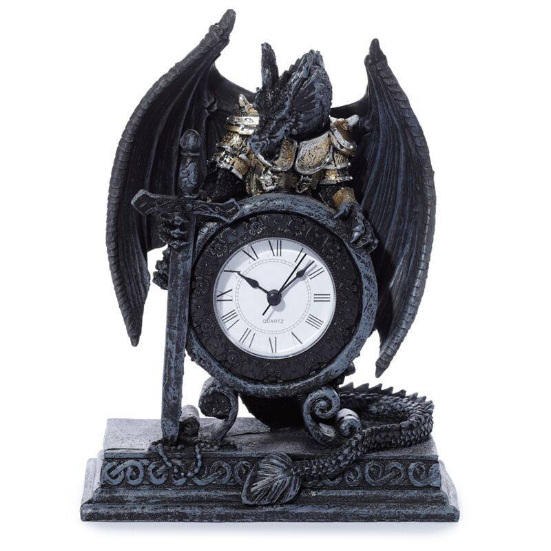 Thumbnail: Gothic Armoured Dragon Mantle Clock