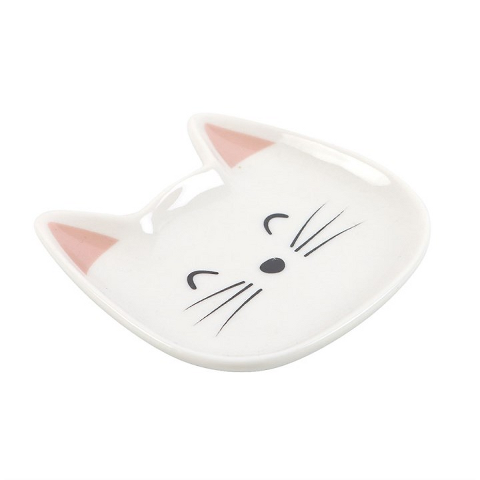 Thumbnail: White Cat Face Trinket Dish