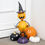 Thumbnail: Orange Metal Pumpkin Man Ornament with Witch Hat
