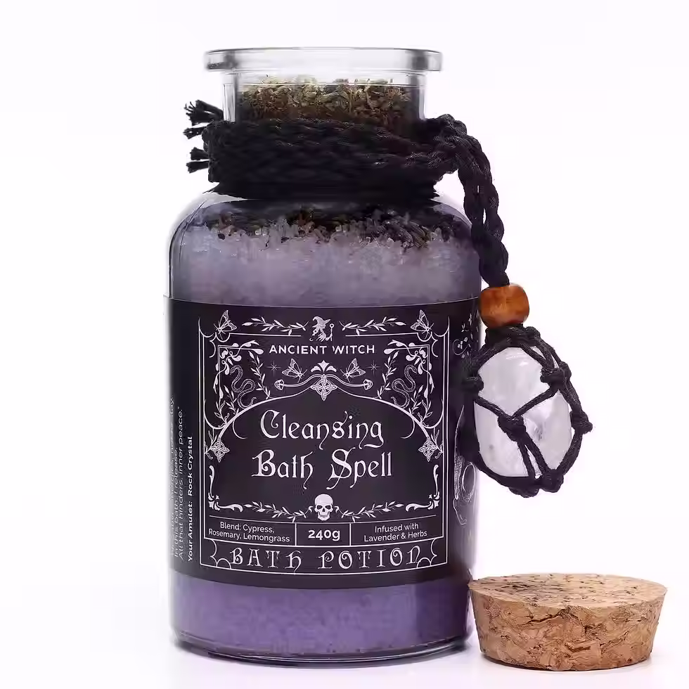 Thumbnail: Ancient Witch Bath Spell Potion & Rock Crystal Amulet - Cleansing
