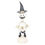 Thumbnail: White Metal Pumpkin Man Ornament with Witch Hat