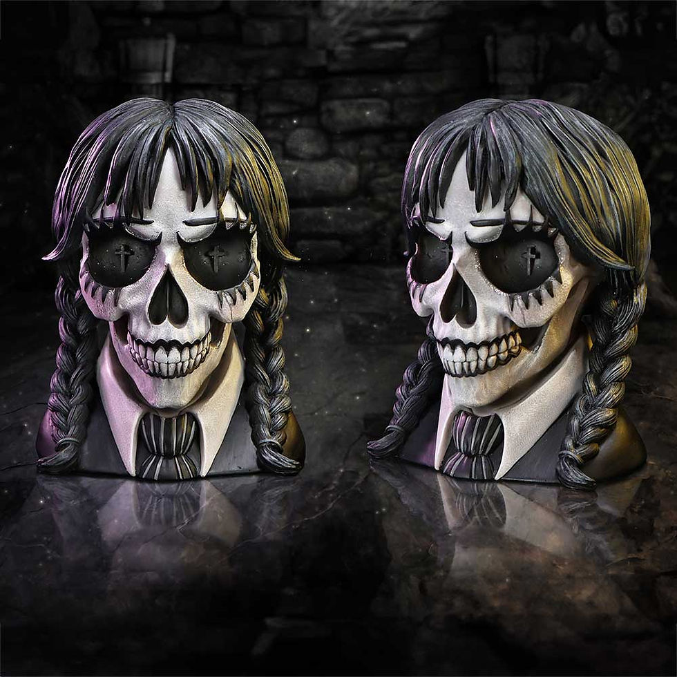 Thumbnail: Dark Glare Gothic School Girl Skull 16cm