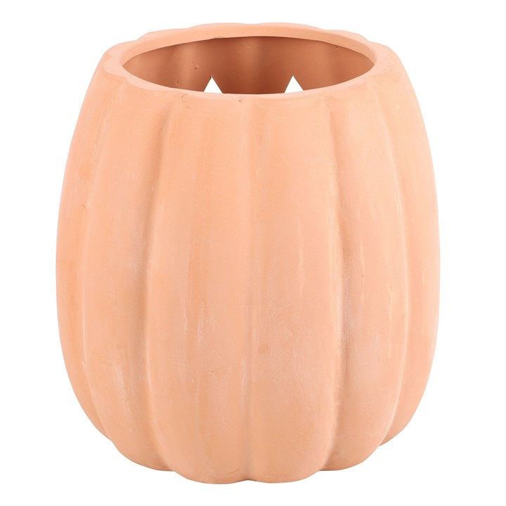 Thumbnail: 25cm Terracotta Cut Out Pumpkin Decoration