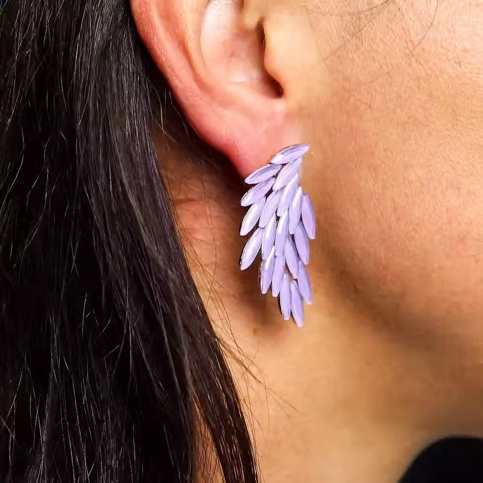 Thumbnail: Nymph Aurora Glass Earrings - Angel Wings