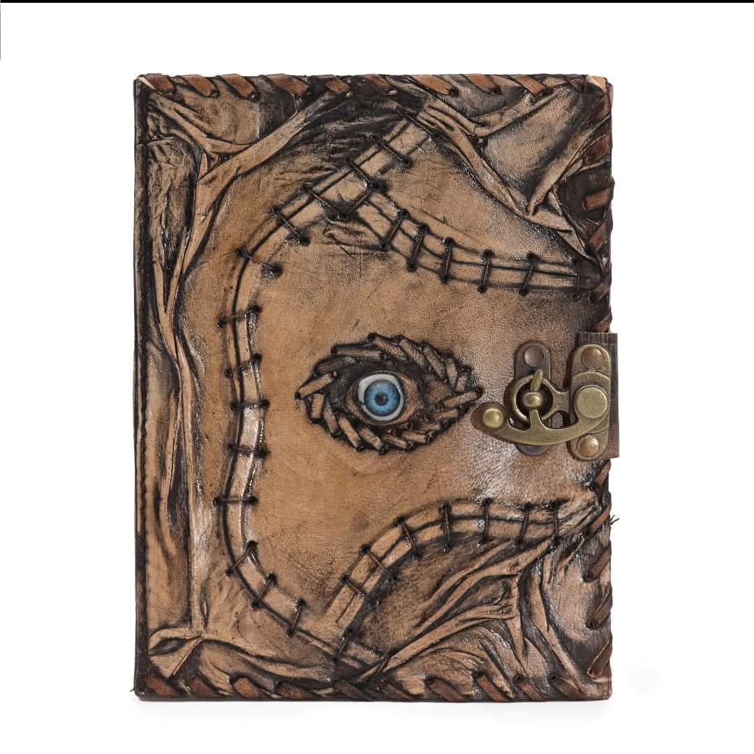 Evil Eye Leather Journal - 160 Deckle Edged Pages - 20x15cm