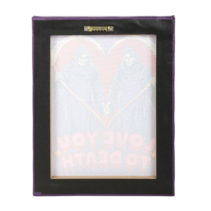 Thumbnail: 19x25cm Love You To Death Canvas Plaque by Steven Rhodes
