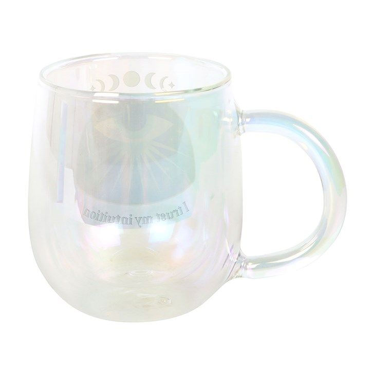 Thumbnail: Intuition Double Walled Glass Mug with Aura Crystal Tea Infuser