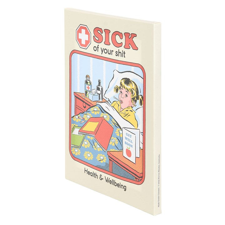 Thumbnail: 19x25cm Sick Of Your Shit Canvas Plaque by Steven Rhodes