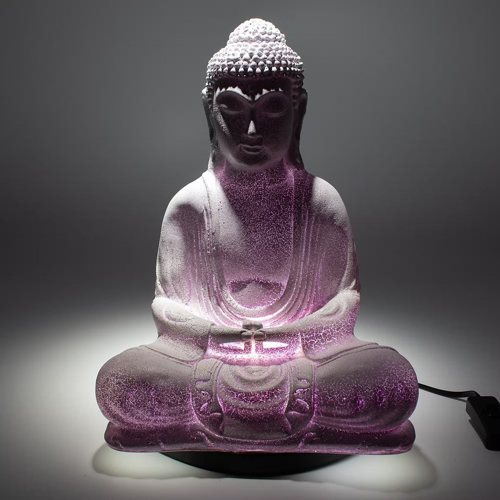 Thumbnail: Meditation Buddha Lamp - Lavender Crackle