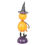 Thumbnail: Orange Metal Pumpkin Man Ornament with Witch Hat
