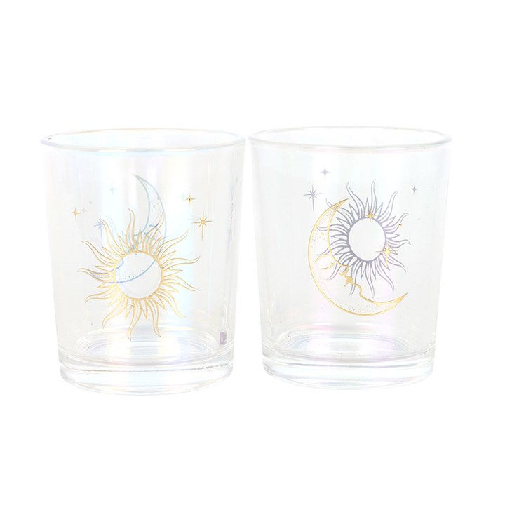 Thumbnail: Iridescent Sun and Moon Votive Candle Holders