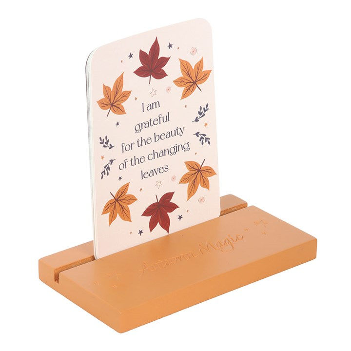 Thumbnail: Autumn Magic Affirmation Cards with Wooden Stand