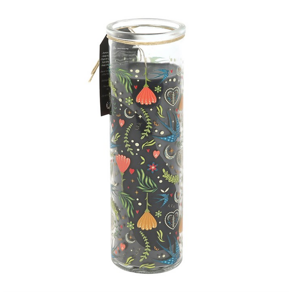 Thumbnail: Midnight Bloom Print French Tulip Tube Candle
