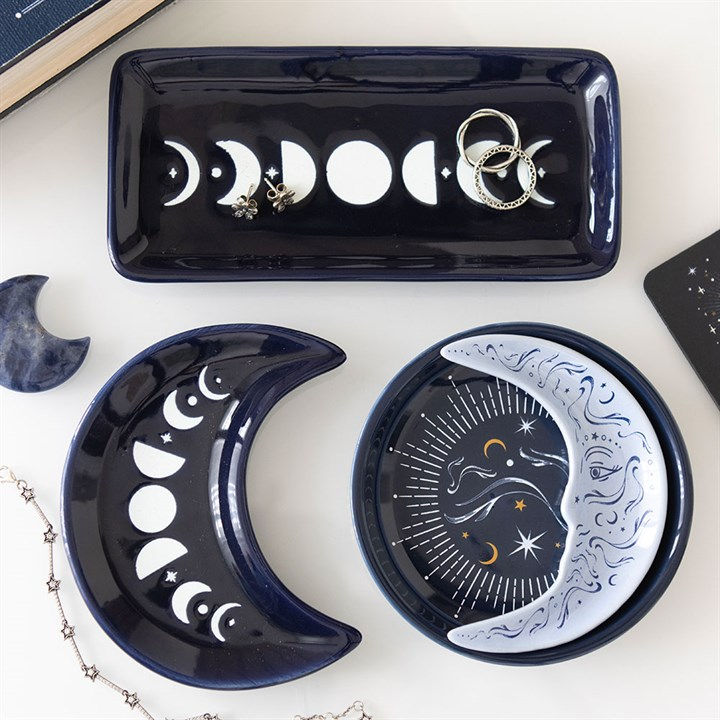 Thumbnail: Blue Moon Phase Crescent Moon Trinket Dish