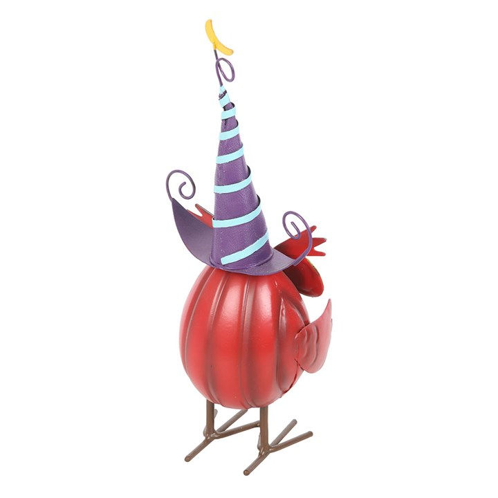 Thumbnail: Red Metal Owl Ornament with Witch Hat
