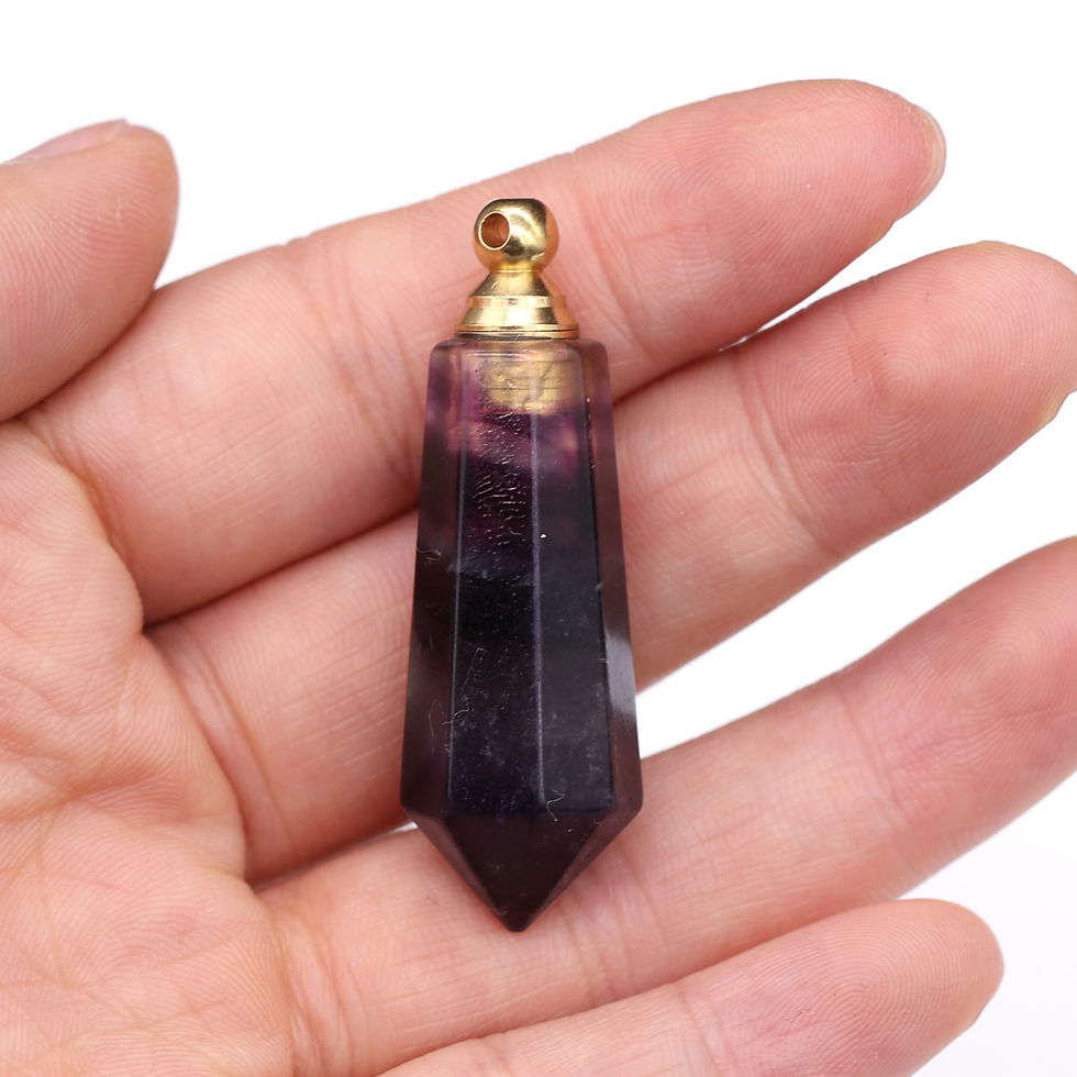 Thumbnail: Perfume Bottle Pendant Irregular Natural Semi-precious Charms 