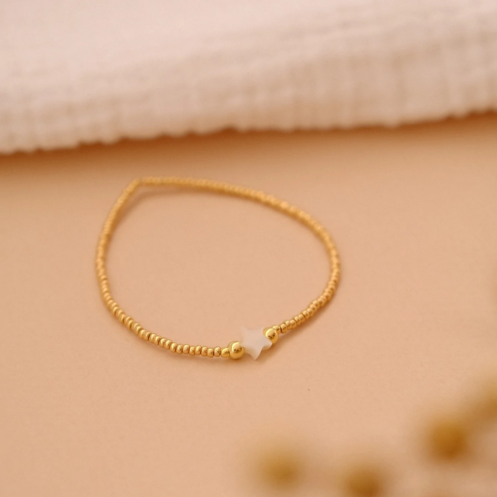 Thumbnail: KKBEAD-Miyuki Dainty Bracelet for Women, Natural Pearl Star 