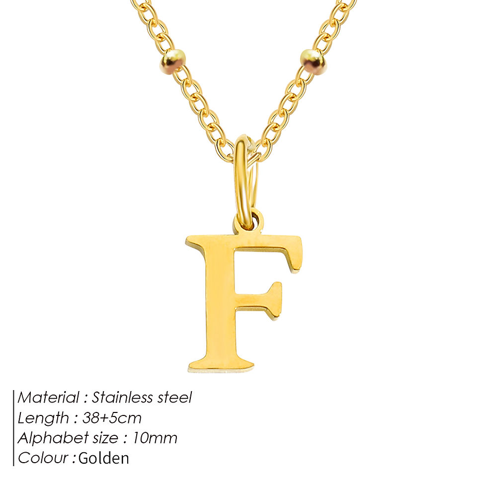 Thumbnail: Initial Necklace Pendant Bead Chain Letter Name Women's 