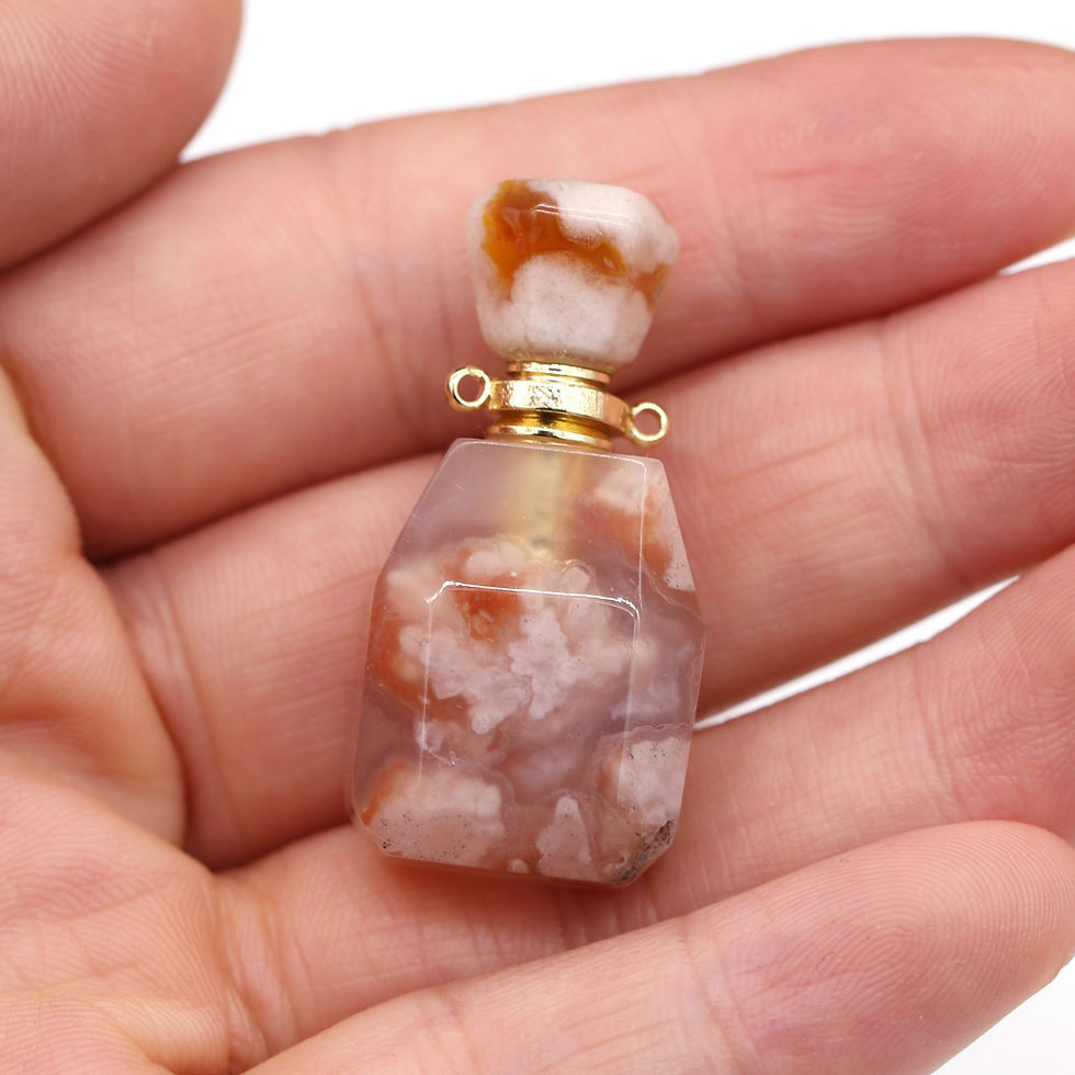 Thumbnail: Perfume Bottle Pendant Irregular Natural Semi-precious Charms 