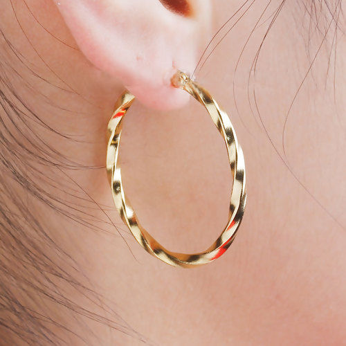 Thumbnail: 304 Stainless Steel Earrings Gold Color Heart Earring for Women Party Everyday 