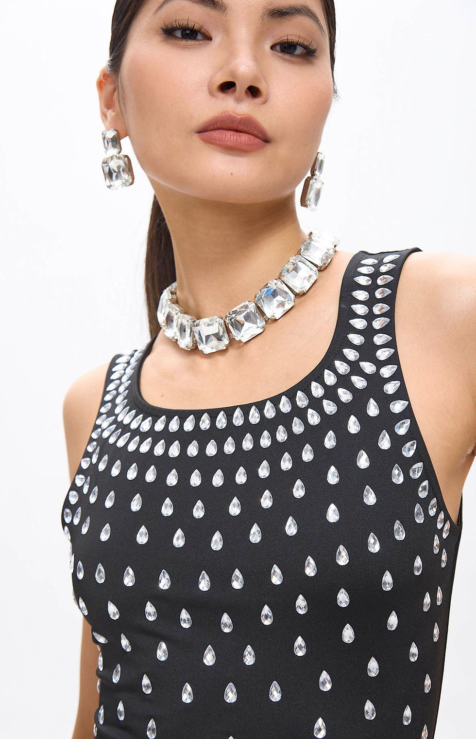 Thumbnail: "Beauty in Black" Embellished Crystal Maxi Dress