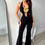 Thumbnail: Augee Floral Cut-Out Halter Jumpsuit