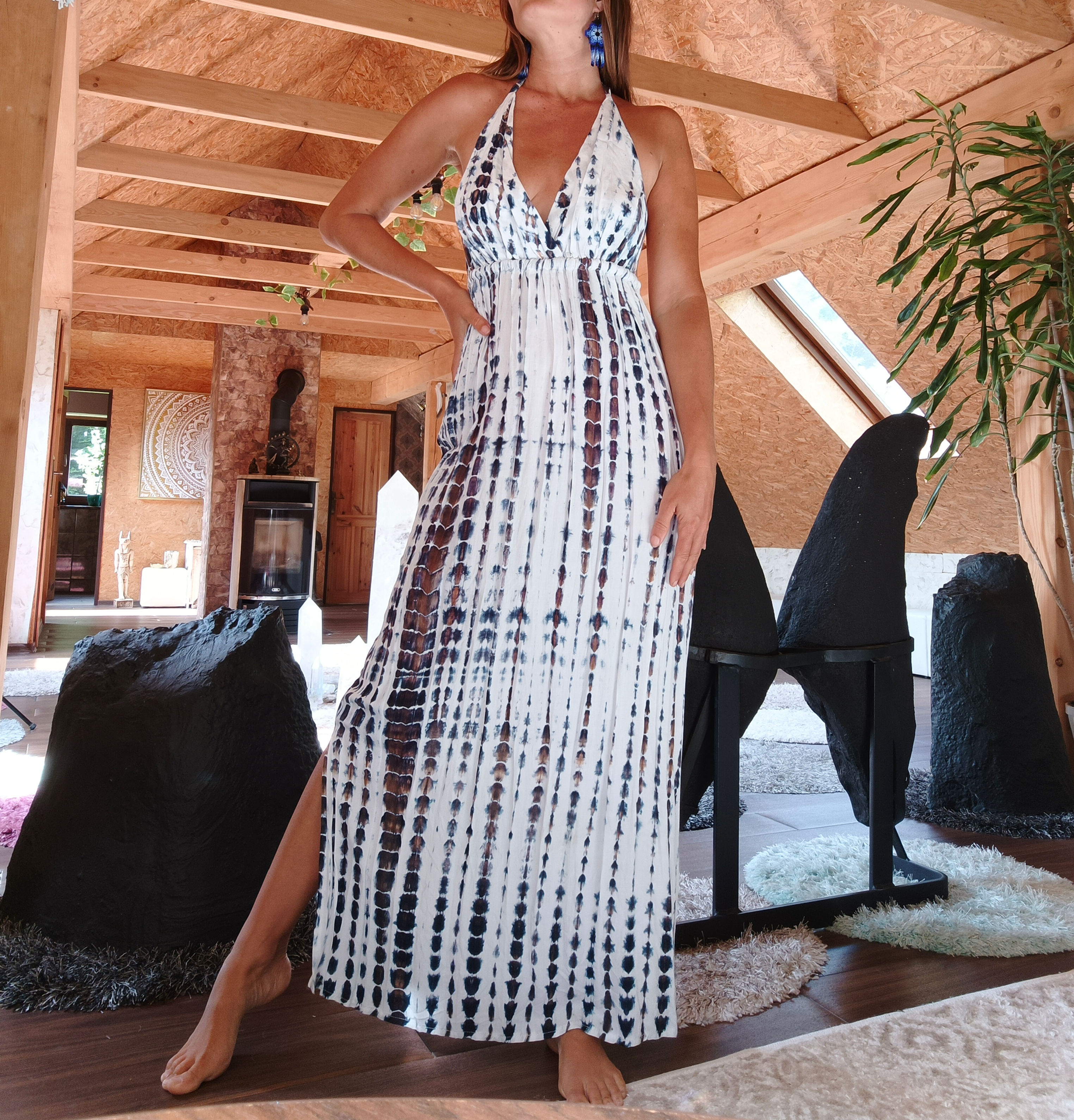 Šaty batik Bali bílá 