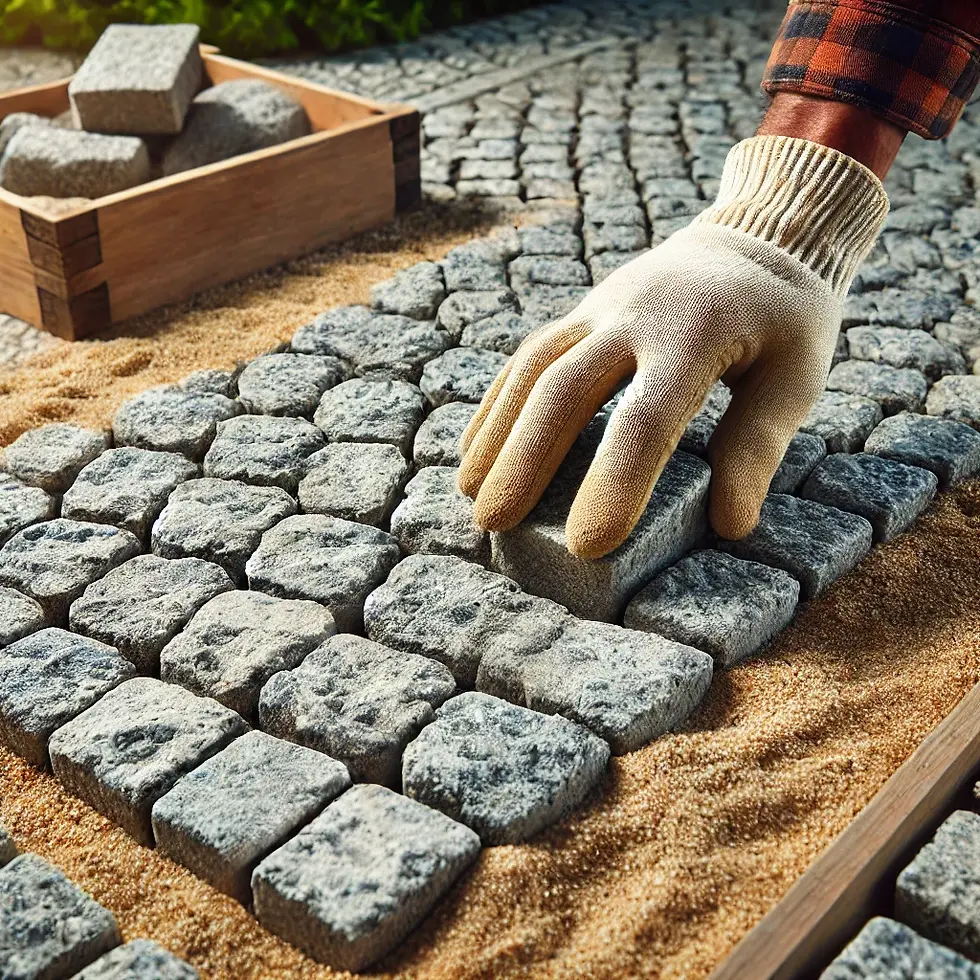 Miniature : Pose de pavés