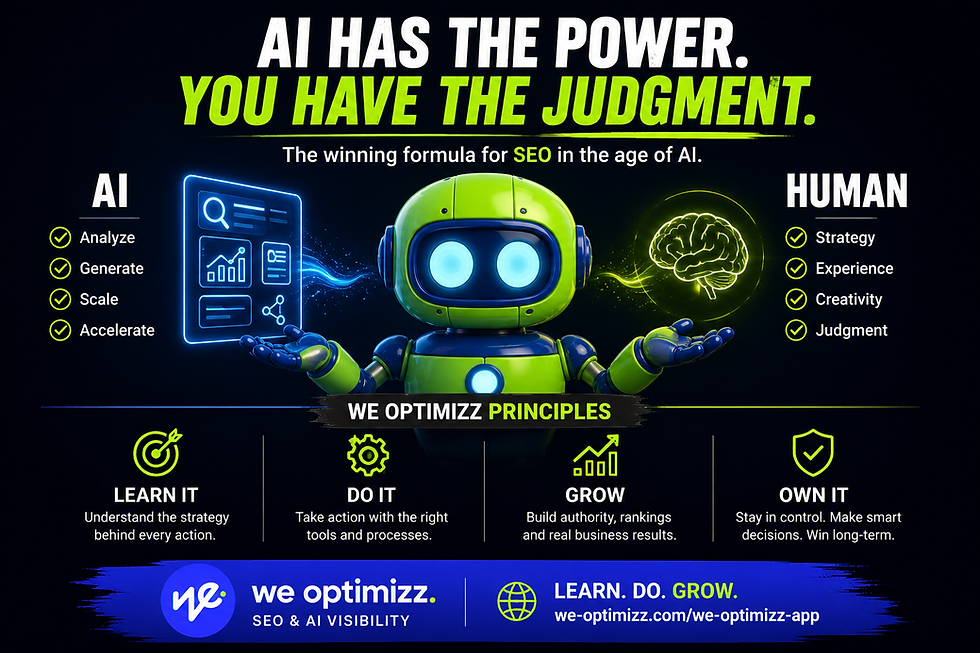 AI provides speed, analysis and scale, while human expertise provides strategy, experience and judgment for successful SEO and AI search visibility.
