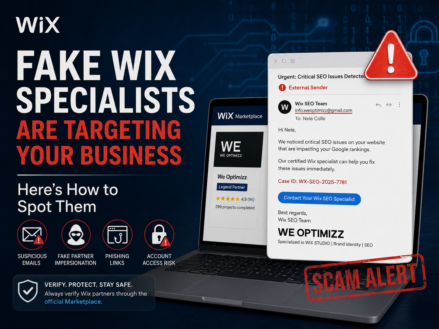 WARNING fake wix specialists