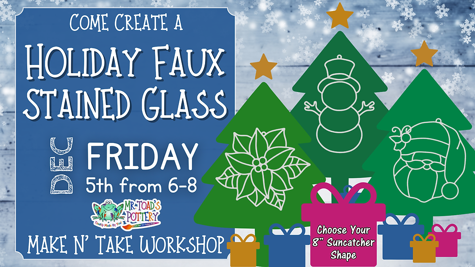 Holiday Faux Stained Glass Sun-Catcher Workshop