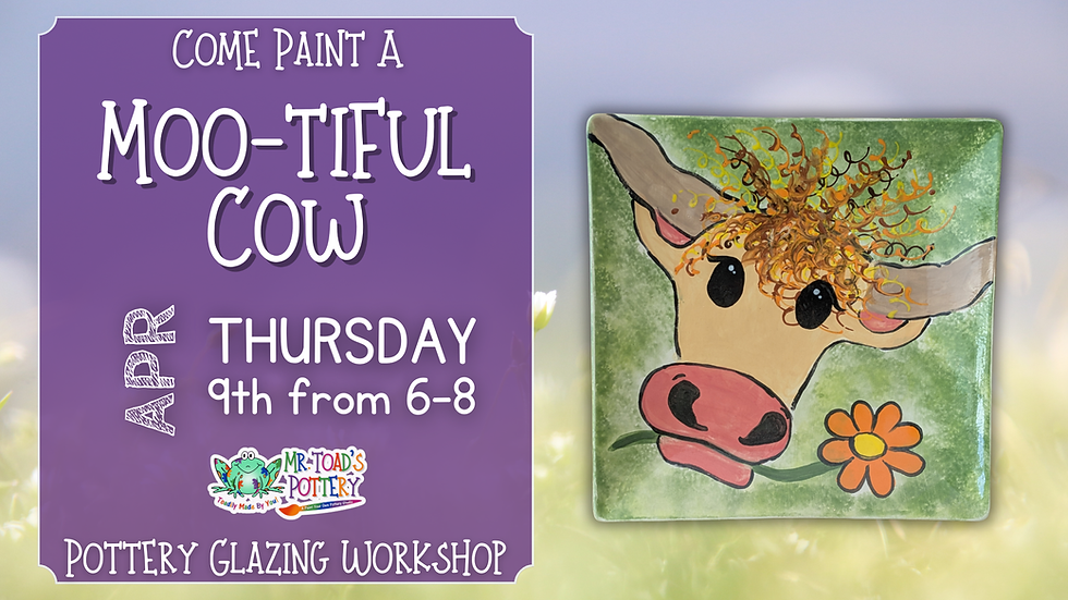 Moo-tiful Cow Pottery Glazing Workshop