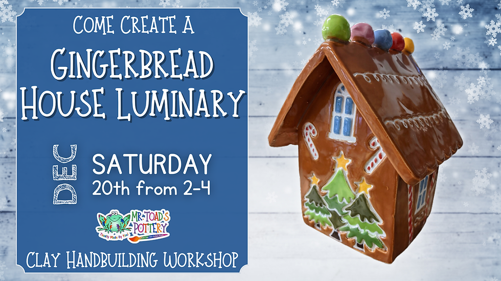 Gingerbread House Luminary Clay Workshop
