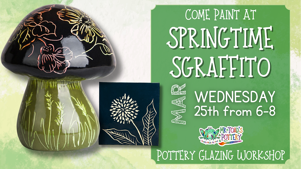 Springtime Sgraffito Pottery Glazing Workshop