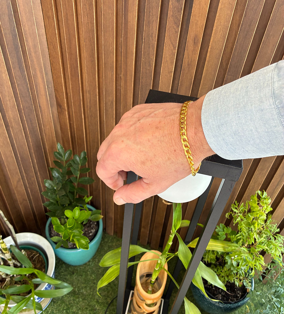 Miniatura: Conjunto de Pulseira e Corrente Dourado Luxo
