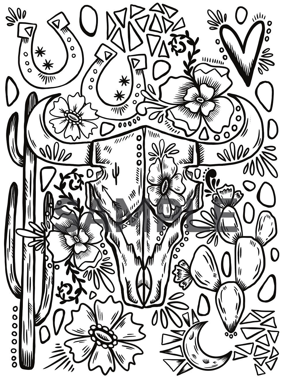 Wild Skull - Coloring Page