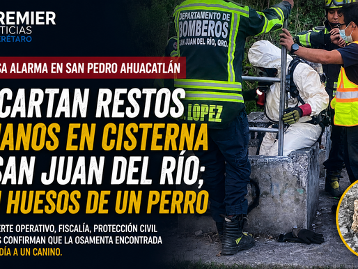 Descartan restos humanos en cisterna de San Pedro Ahuacatlán; eran huesos de un perro.