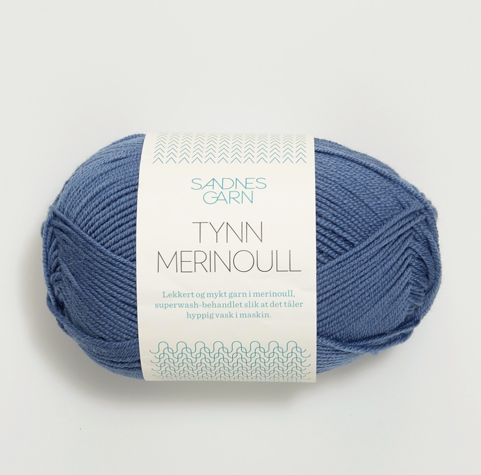Tynn Merinoull - Jeansblå