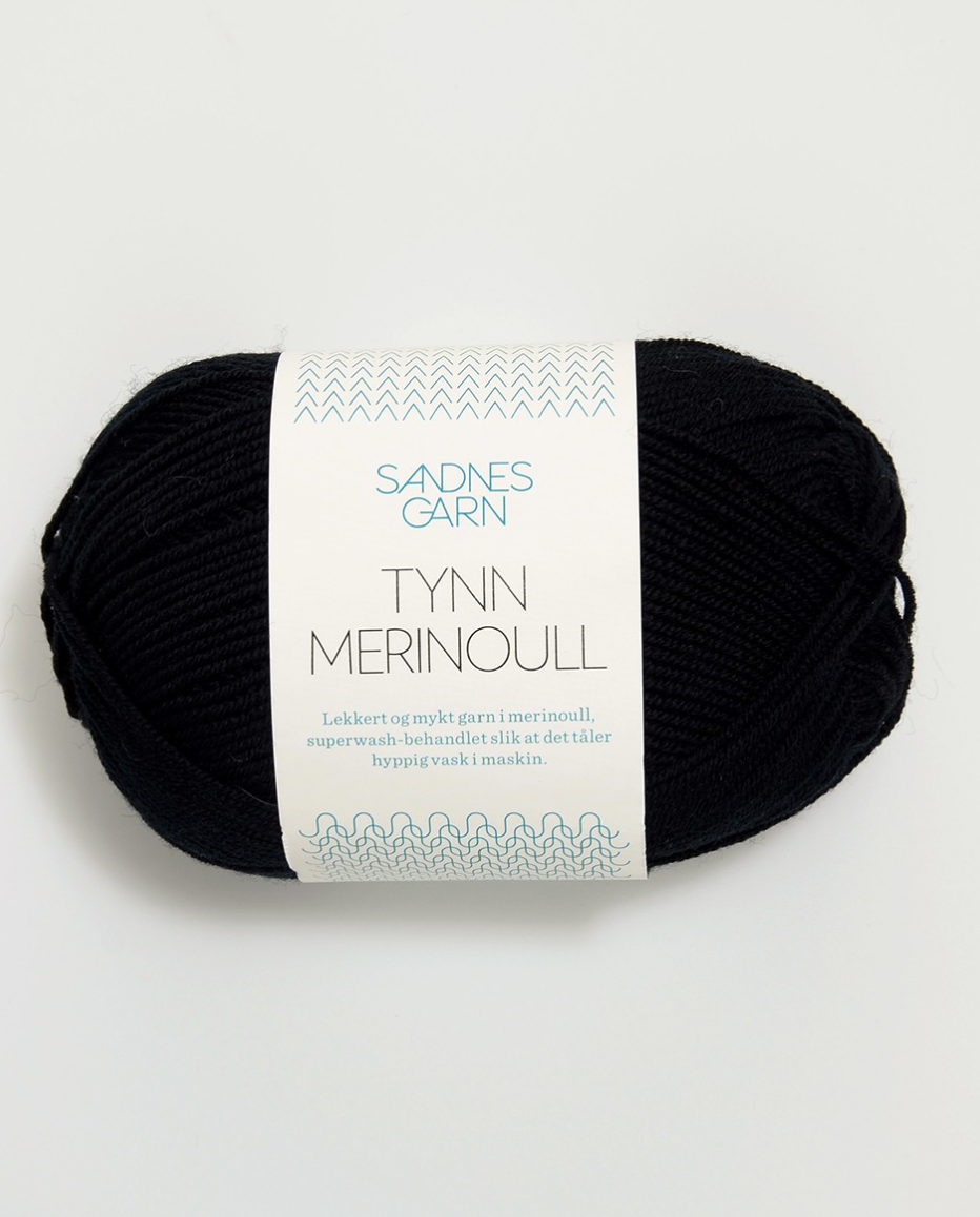 Tynn Merinoull - Svart