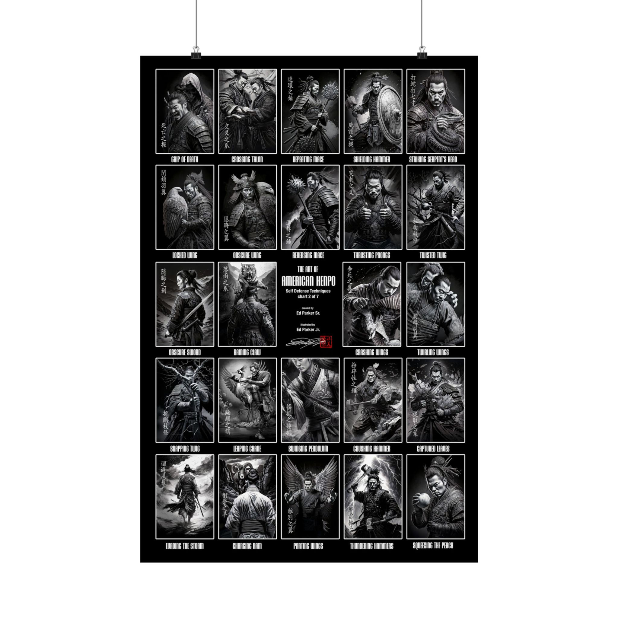 Chart 2 American Kenpo Techniques - Matte Vertical Chart