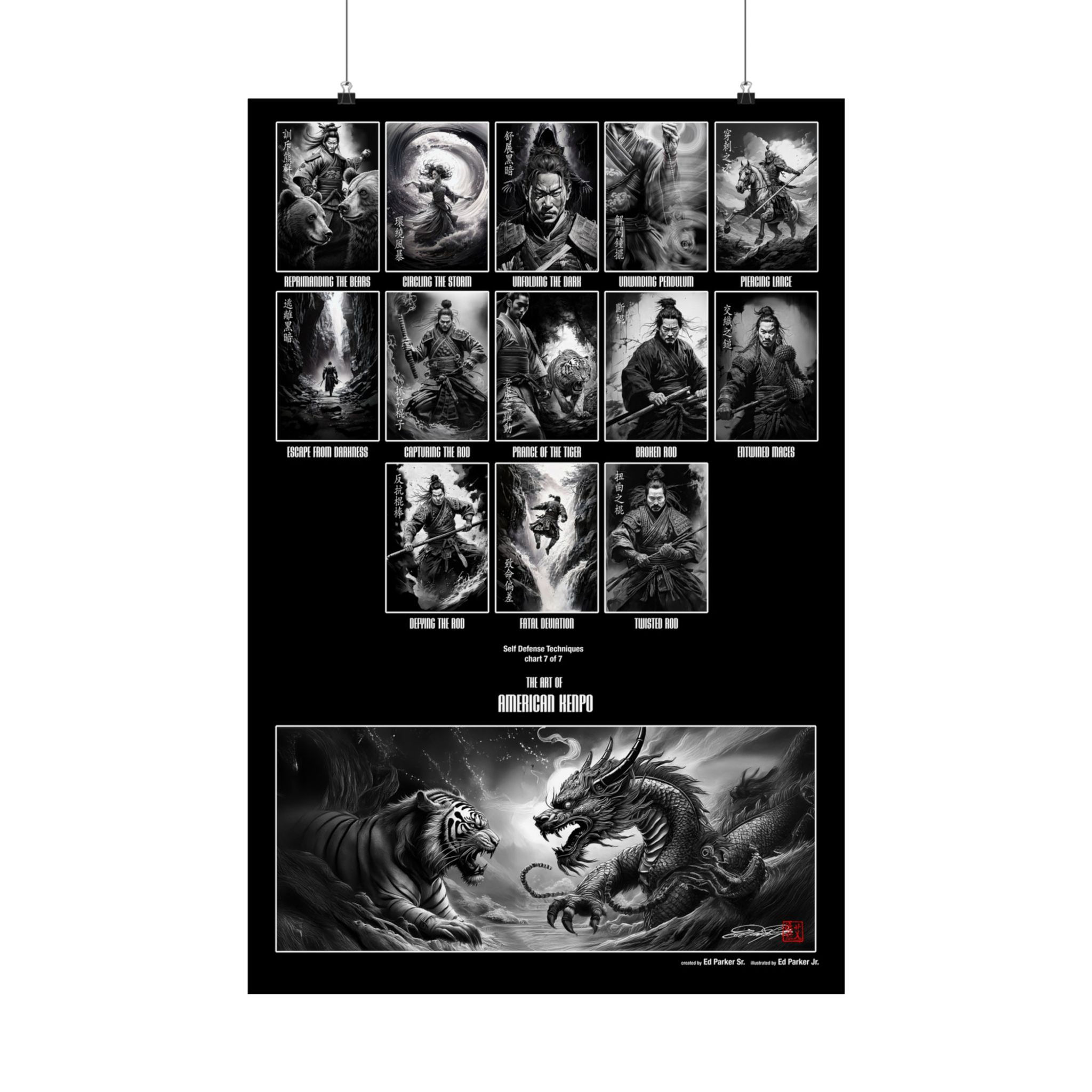 Chart 7 American Kenpo Techniques - Matte Vertical Chart