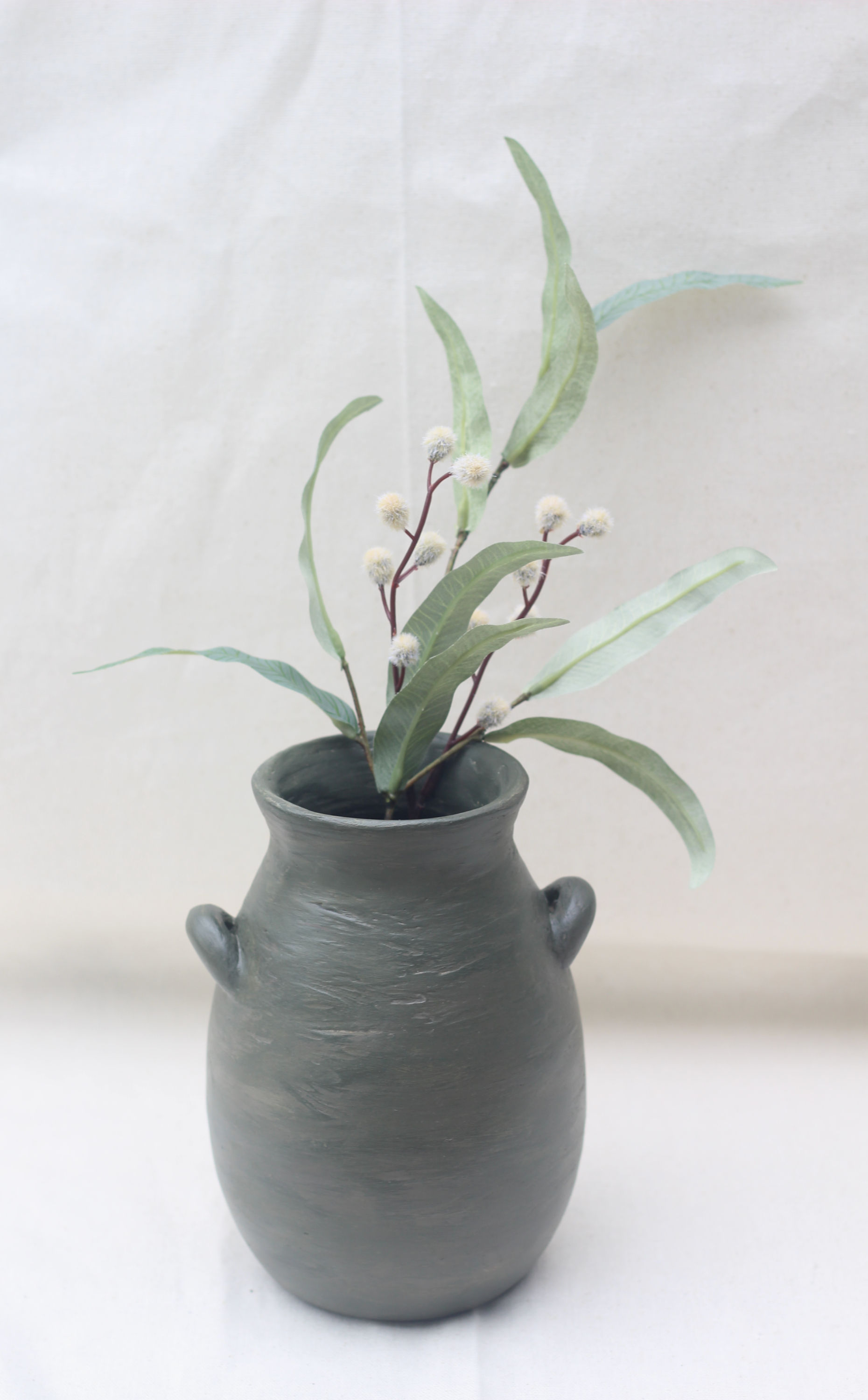 Green Handled Vase
