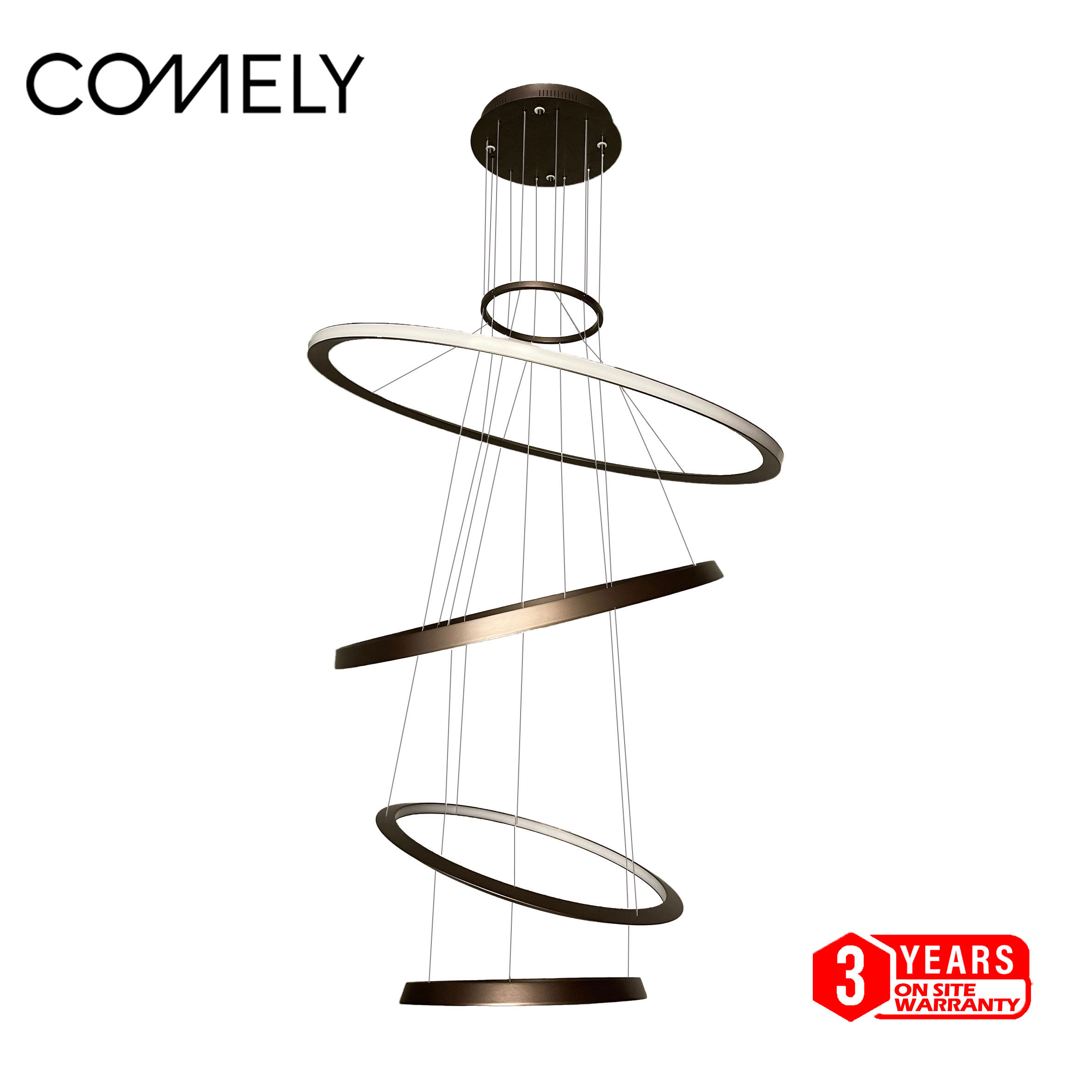 Matte Bronze 4 Ring Hanging Light