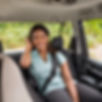 passenger in the second row of a modern