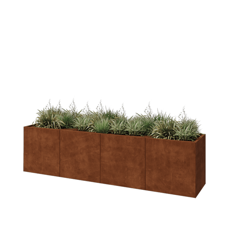 Cortenstaal plantenbak XXL - Rechthoek - 320 x 60 x 80 cm - Zonder bodemplaat