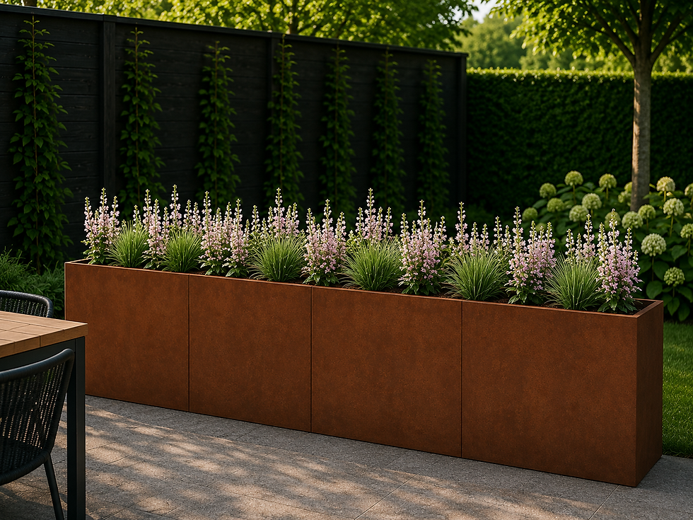 Thumbnail: Cortenstaal plantenbak XXL - Rechthoek - 320 x 80 x 30 cm - Zonder bodemplaat