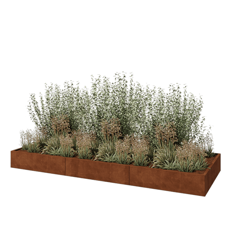 Cortenstaal plantenbak XXL - Rechthoek - 360 x 120 x 30 cm - Zonder bodemplaat